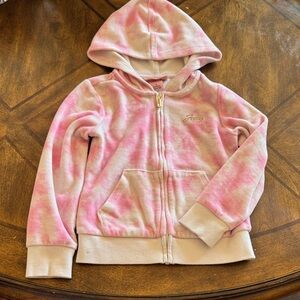 Juicy Couture Pink and Cream Kids Hoodie sz 5